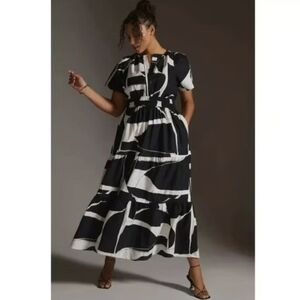 Anthropologie Maeve Sommerset Black and White Maxi Dress